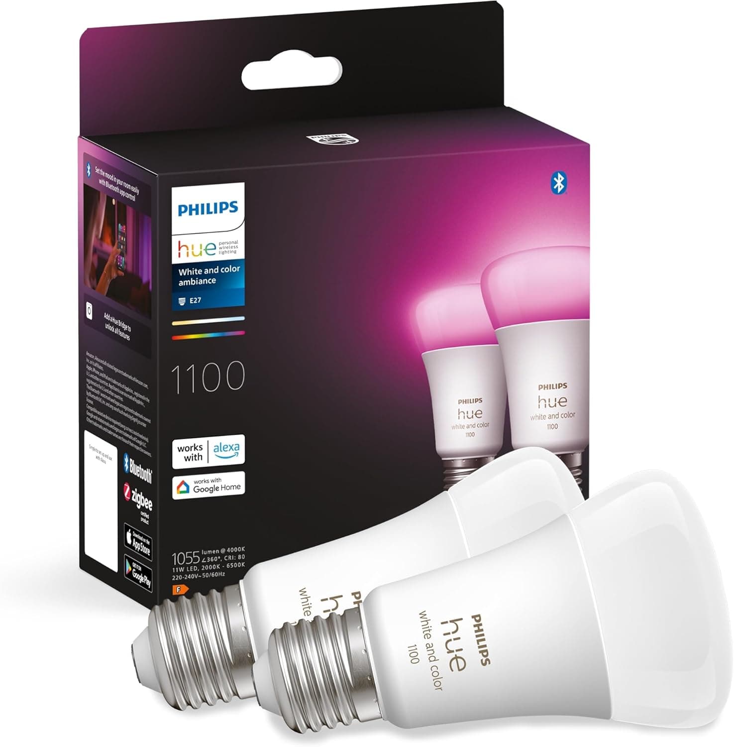 Philips Hue Ampoule White & Color E27 (Lot de 2)